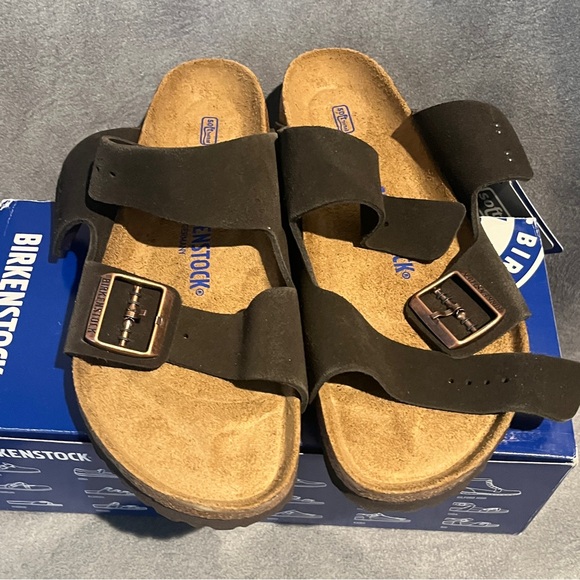 Birkenstock Women’s Arizona Sandals Mocha Suede Soft Footbed Size 9 US - Picture 8 of 16